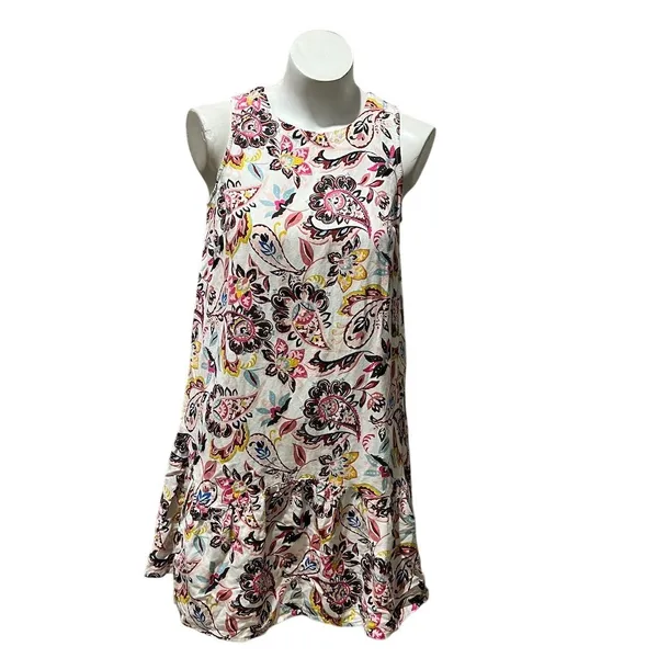LOFT Women's Paisley Floral Swing Dress Size 2 Standard Knee Length Sleeveless - Image 6