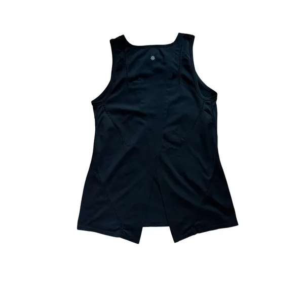 Athleta Black Tie Back Tank Top Small Nylon Athletic Yoga Workout Sleeveless - Image 2