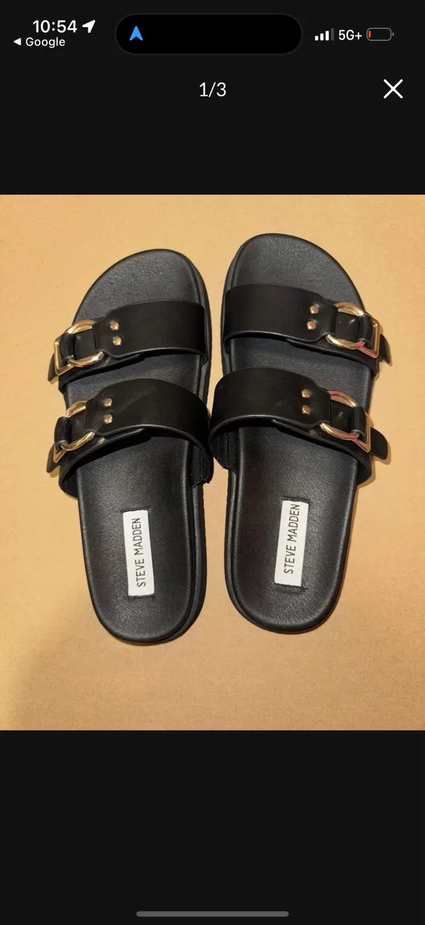 Steve Madden gold buckle sandals - Image 2