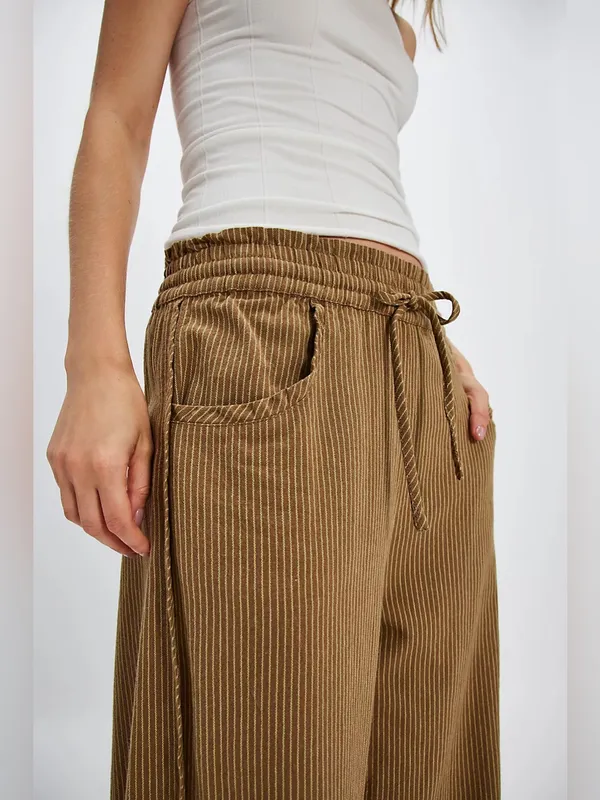NWT Free People Something Good Pull-On Barrel Pants - leaf green army brown - XL - Image 4