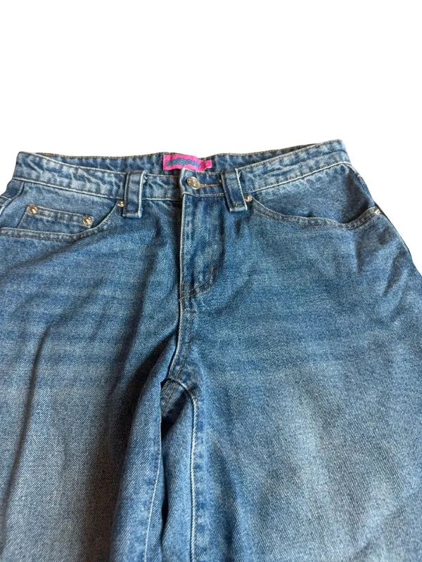 Edikted Wide Leg Jeans Medium Wash Denim Y2k Retro 2000s Cotton Size Small Women - Image 2