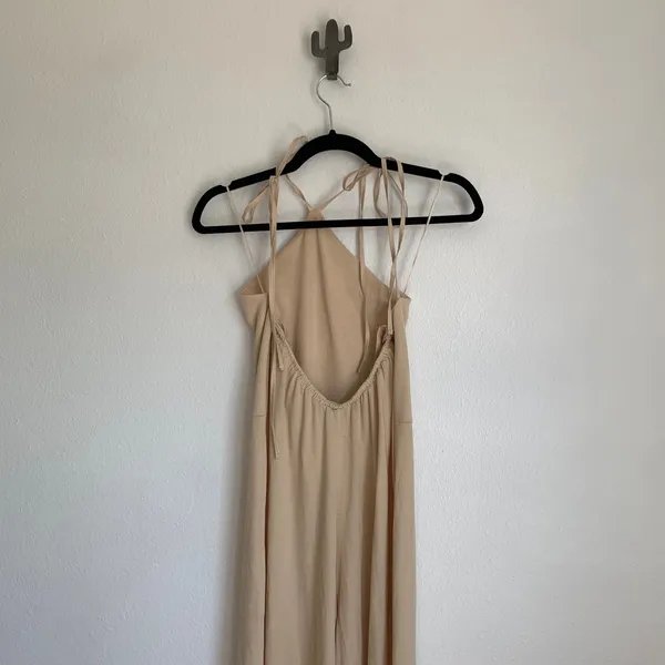 NWT‎ Zara Beige Halter Jumpsuit Blogger Favorite - Image 7