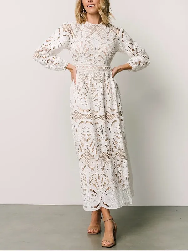 NWT Baltic Born Eldora Lace Midi Dress M Off White Long Sleeve Bridal Wedding - Image 8