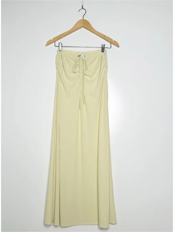 FP Beach Free People Yellow Convertible Midi Dress Maxi Skirt Small - Image 4