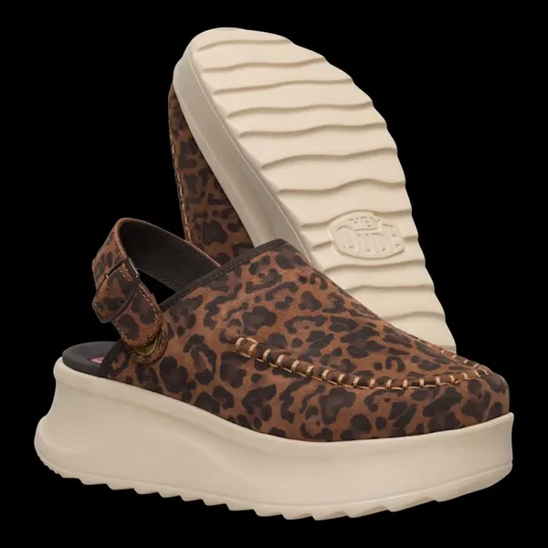 Hey Dude Leopard Print Delray Suede Clogs - Image 3