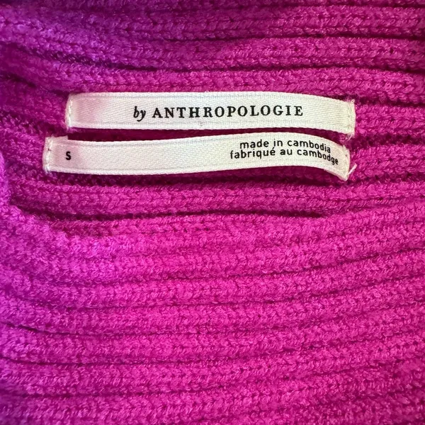 NWT By Anthropologie Kendall Hot Pink Off Shoulder Sweater S - Image 9