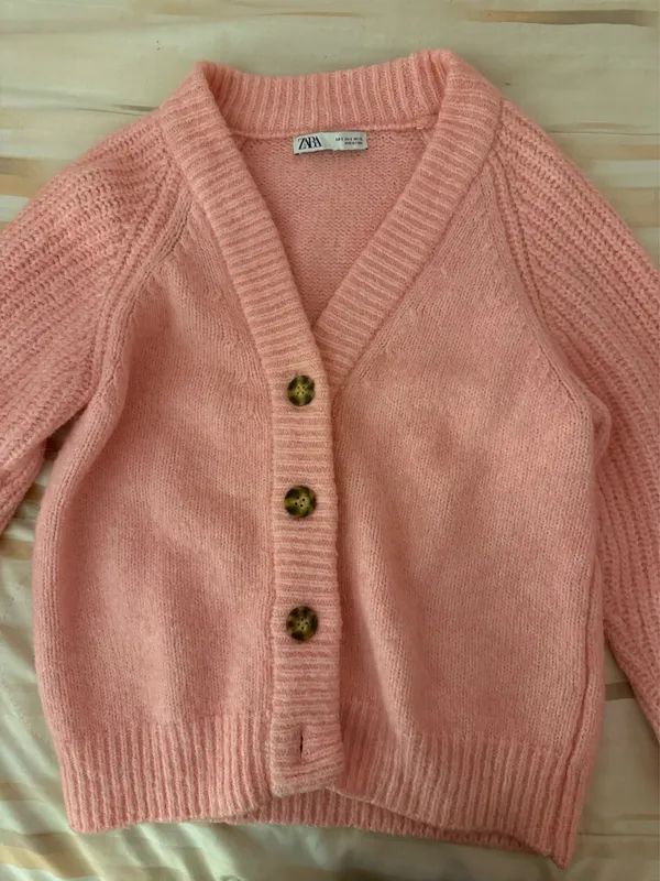 ZARA Pink Oversized Button Up Sweater - Image 2