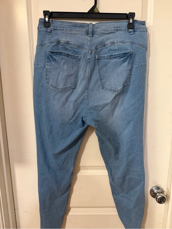 Wax Jean Light Blue Distressed Skinny Jeans - Image 4