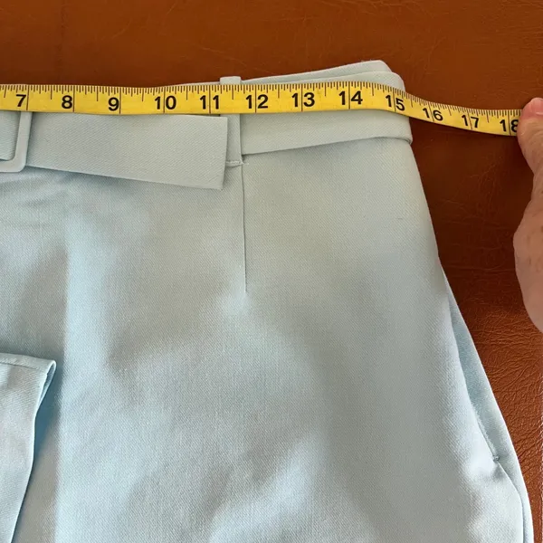 Abercrombie & Fitch Light Blue Skort Side Zip Mini Skirt Shorts Medium - Image 10