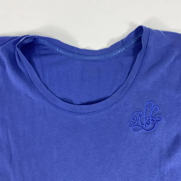 Lauren Ralph Lauren Shirt Womens‎ Small Blue Tunic Short Sleeve Embroidered - Image 2