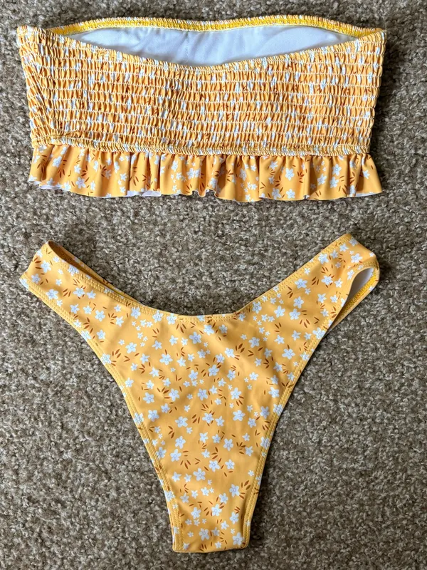 Yellow Floral Bikini Set - Image 2