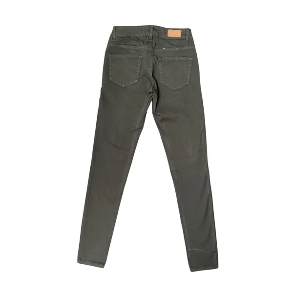 Women Dark Green Skinny Garage Khaki Jeans - Image 2