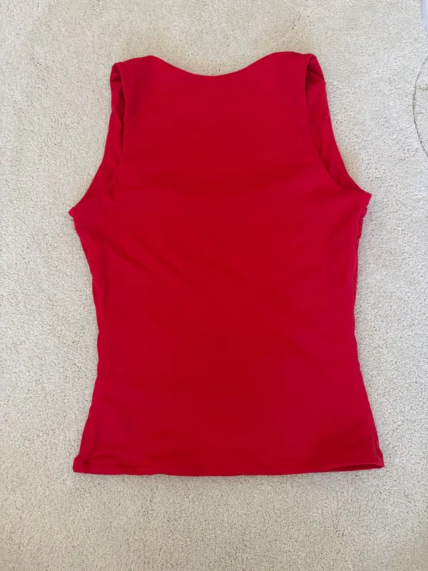 NWOT QINSEN Red Women's Sweetheart Neck Sleeveless Crop Tank - Image 6