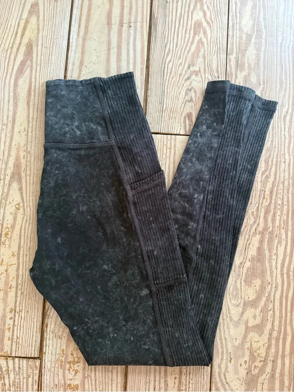 OFFLINE by Aerie Mineral Wash Ribbed Hi-Rise Leggings M - Image 3