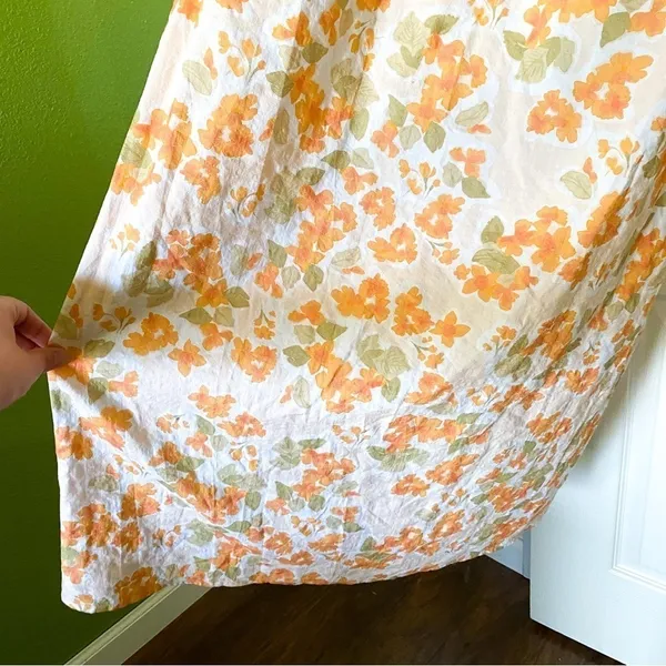 Peony Dress‎ Vacation Cotton Floral Lightweight Summer Maxi Pastel Orange M EUC - Image 4