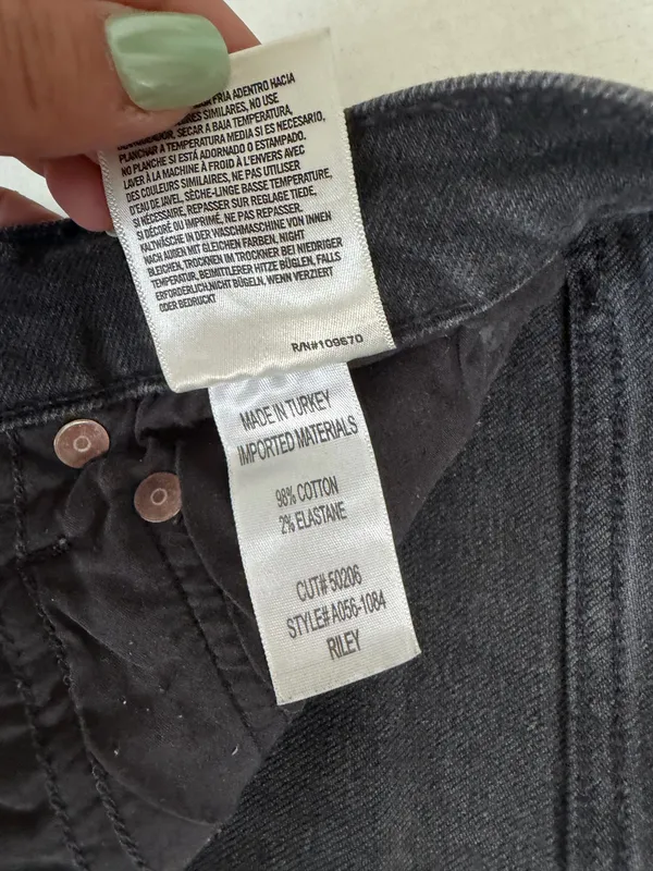 AGOLDE Riley High Rise Straight Leg Jeans Black - Image 5