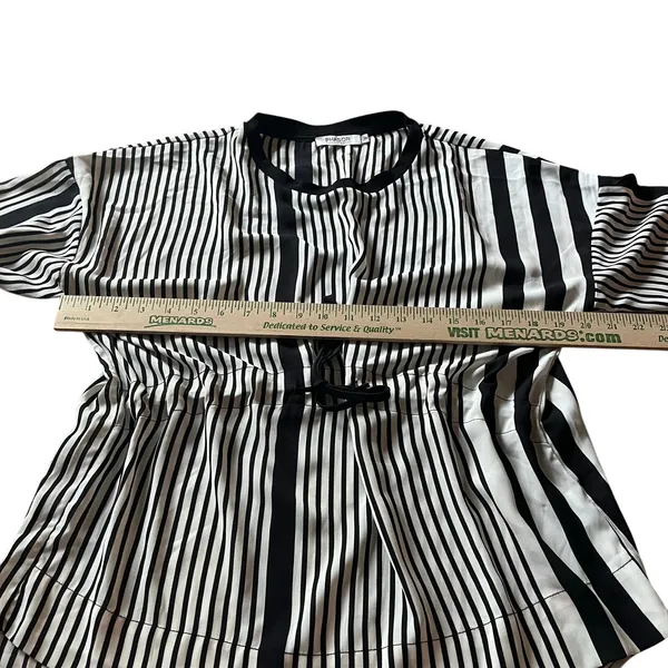 PHASOR Women's M Stripe Blouse Top Flowy Neutal Business Casual‎ Office - Image 8