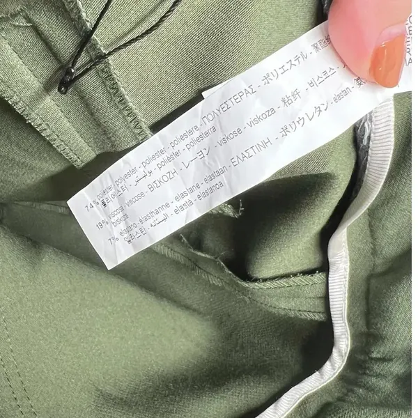 Zara Pants Trousers Straight Leg Turned Up Cuff Green Size Medium‎ - Image 13