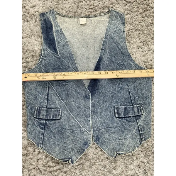 The Dean Group Vintage 90’s Acid Washed Denim Vest Women’s Size Large - Image 13