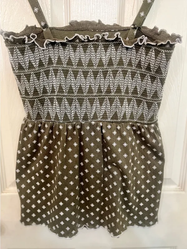 No Boundaries Smocked Tribal Print Cami Top Brown Size M - Image 5