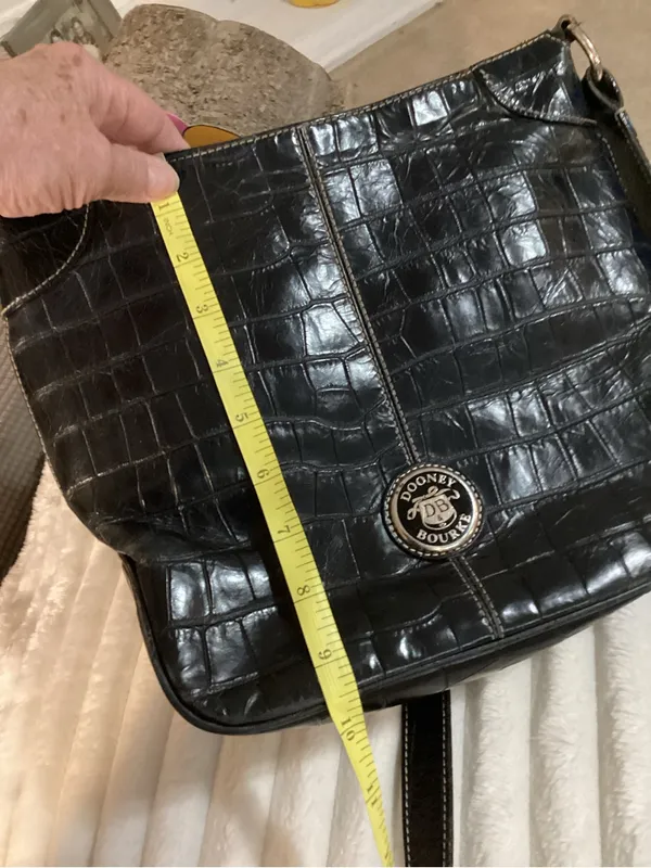 Dooney & Bourke Black Croc-Embossed Crossbody Bag - Image 11