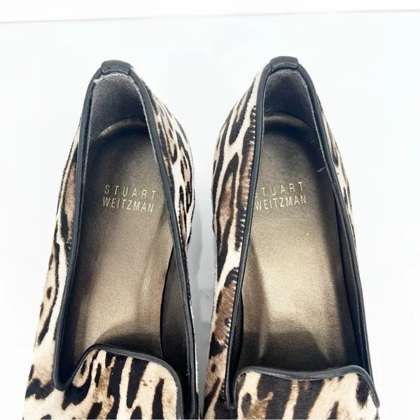 Stuart Weitzman Pony Hair Animal Print‎ Slip On Loafers Women's 5.5 Quiet Luxury - Image 8