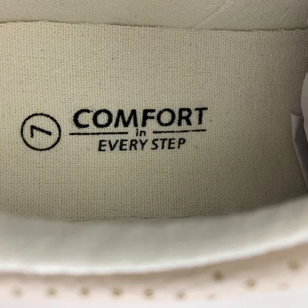 Women's Platform Sneakers Size 7 Beige Faux Leather Lace Up Comfort In Every Ste - Image 10