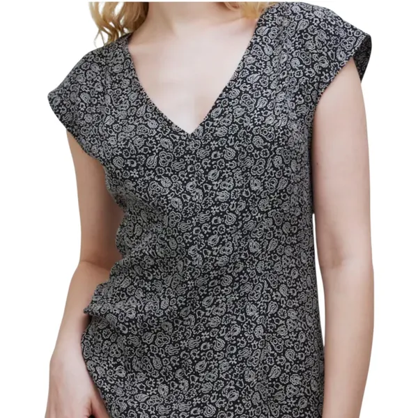 EUC Madewell Cap Sleeve V Neck Midi Dress Floral Cupro Blend Size 4 Retail $128 - Image 3