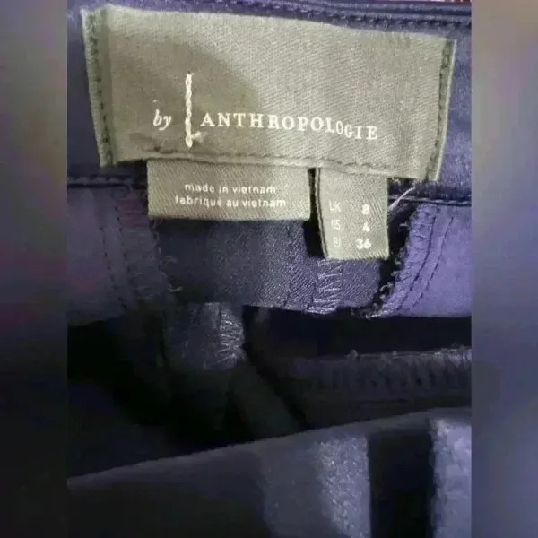 Anthropologie $128 Purple Sateen Satin Trouser Maxi Skirt Slit NEW Size 4‎ - Image 6