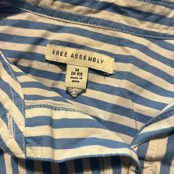 Free Assembly Blue Striped Women's Dress Size M - Image 3