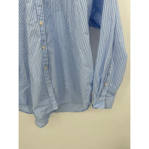 Loft‎ Striped Poplin Crest Everyday Oversized Shirt Women XL Preppy Academia - Image 4