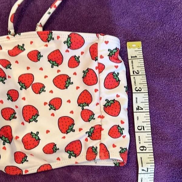 Size 4XL 3 piece strawberry print bikini top bottom coverup EUC - Image 8