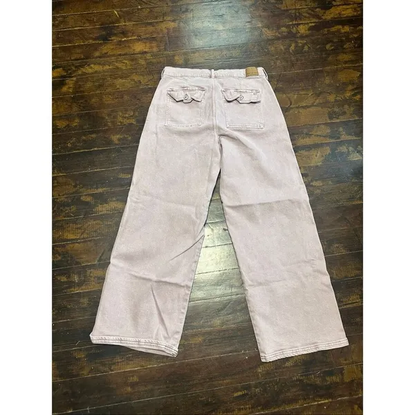 American Eagle Y2K skater destroyed 14 pink wide leg normcore jeans - Image 3
