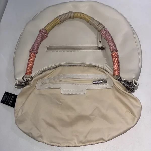 Anthropologie Urban Originals Boho White Luna Crossbody Slouchy Crescent Bag - Image 3
