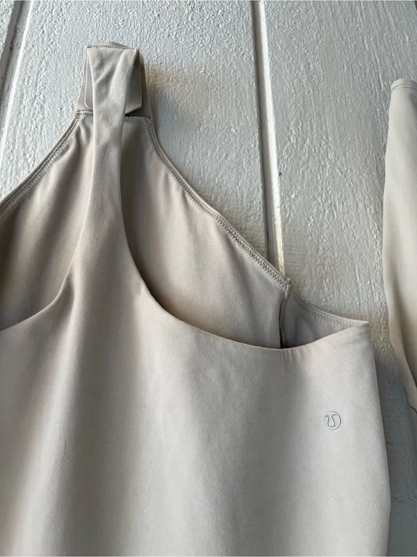 Lululemon Wundermost‎ Nulu Square Neck Long Sleeve Bodysuit Riverstone Gray M - Image 5
