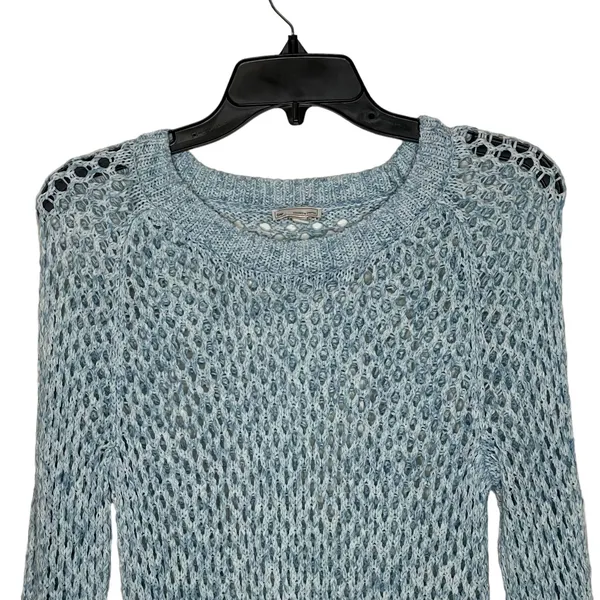 Gap Open Knit Sweater Size‎ Medium Blue Womens Cotton Nylon Blend LS - Image 2