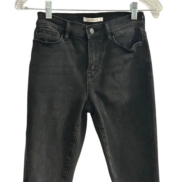 PacSun Women's High‎ Rise Jegging Jeans Black Distressed Size 24 - Image 2