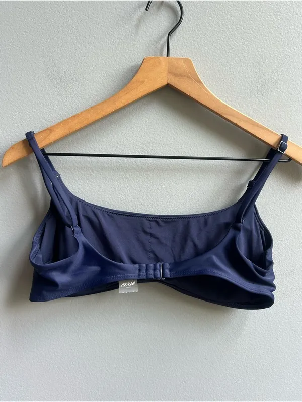 Aerie NWT Scoop Navy Bralette Swimsuit Bikini Top Size Large - Image 5