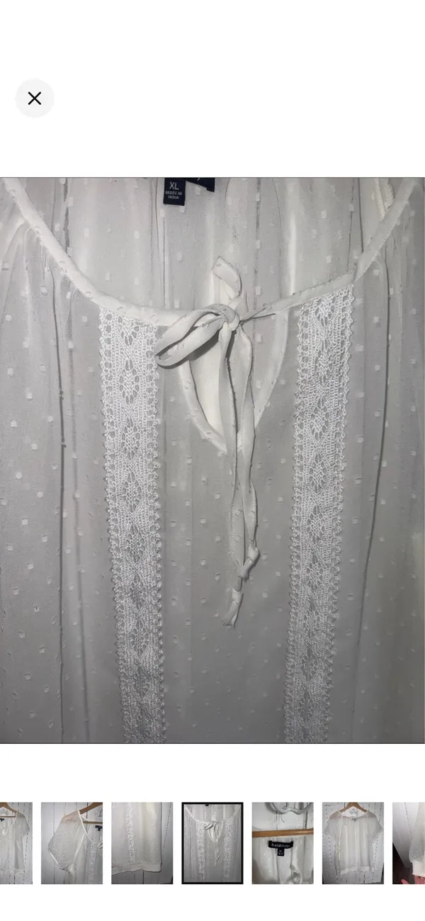 Relativity Y2K Sheer Blouse White Size XL - Image 4