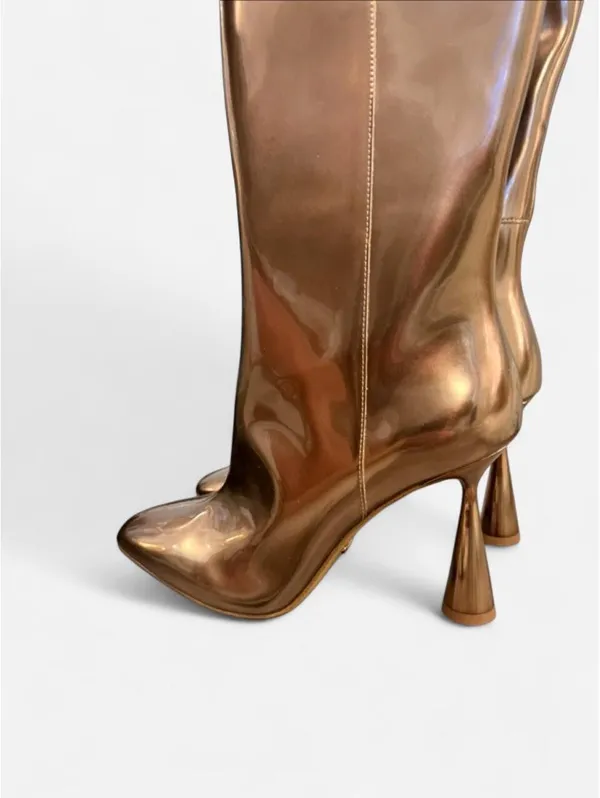 brand new Gianni Bini Metallic Gold Patent Knee High Boots, size 7 - Image 5