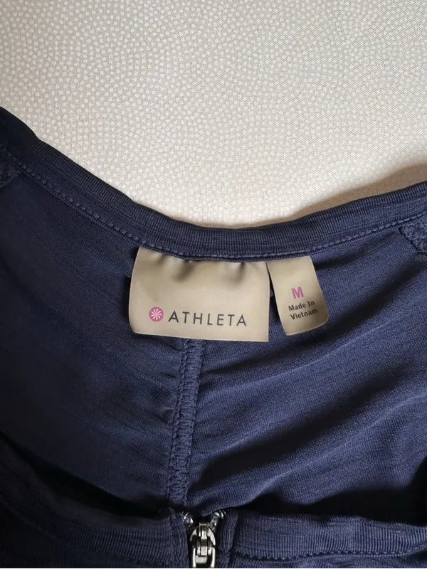 Athleta Navy Sleeveless Zip Front Athletic Top Women’s Medium - Image 5