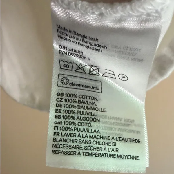 H&M White Short Sleeve Crewneck Tee - Image 3