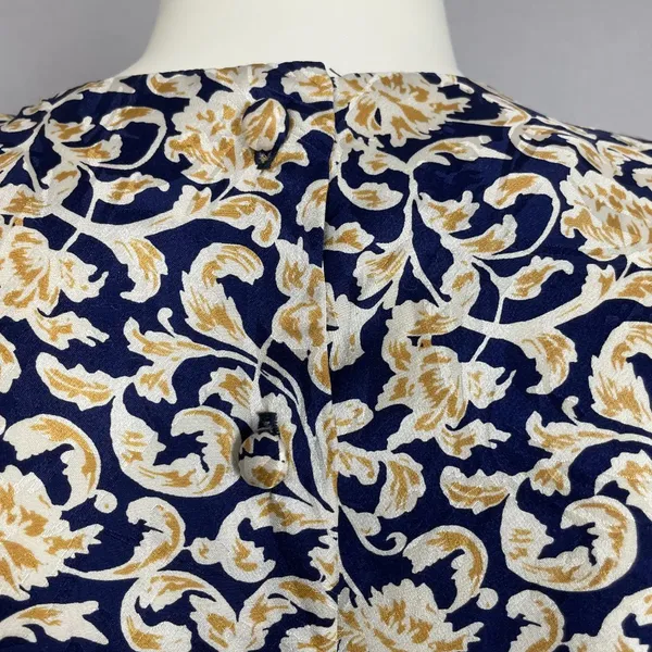 Vintage Dress 80s Long Sleeve Pencil Officecore Puff Sleeves Floral High‎ Neck - Image 13