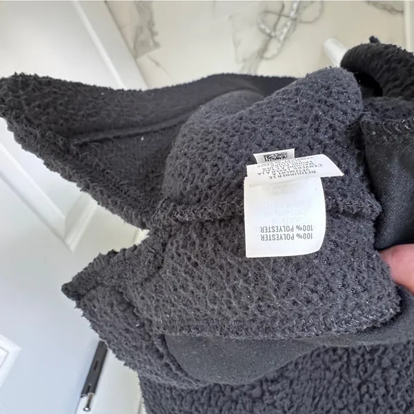 Aerie Black Teddy Pullover Jacket Size Small - Image 10