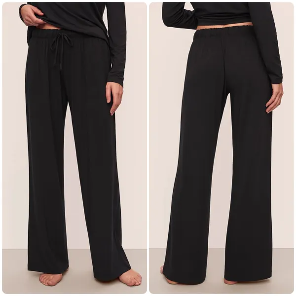 Eberjey Womens Gisele Tencel Modal Everyday Straight Leg‎ Lounge Pants Black L - Image 2