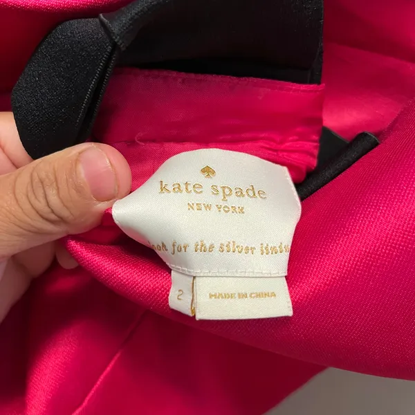 Kate Spade‎ Flirty Back Bow Hot Pink Mini Dress 2 Vintage Inspired Bachelorette - Image 3