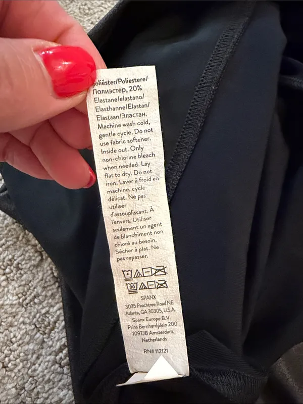 SPANX Faux Leather High-Waist Leggings - Black Athleisure Athletic Size: Large - Image 9