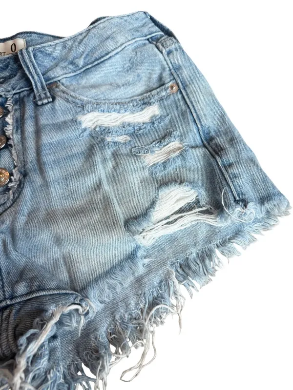 Abercrombie & Fitch Boyfriend Shorts Low Rise Light Wash Denim Button Fly Size 0 - Image 5