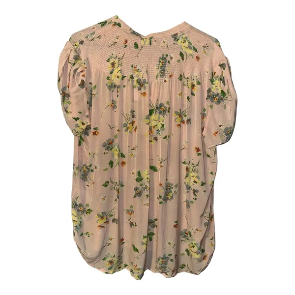 Polo Ralph Lauren Pink Floral‎ Tie Neck Blouse, Womens Large - Image 3