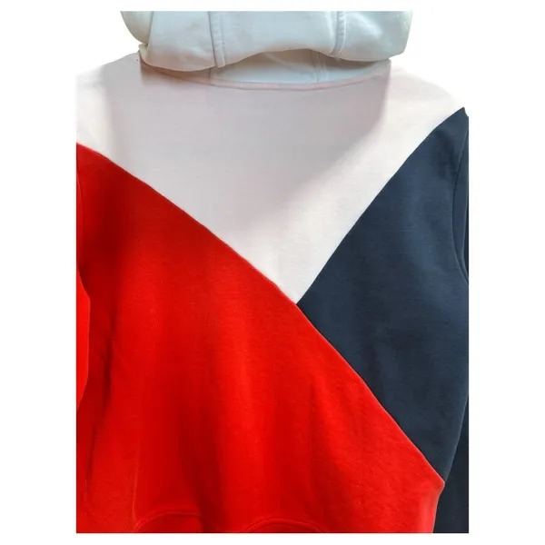 Nautica Colorblock Hoodie Women’s Medium Red Navy White Pullover 2019 - Image 9